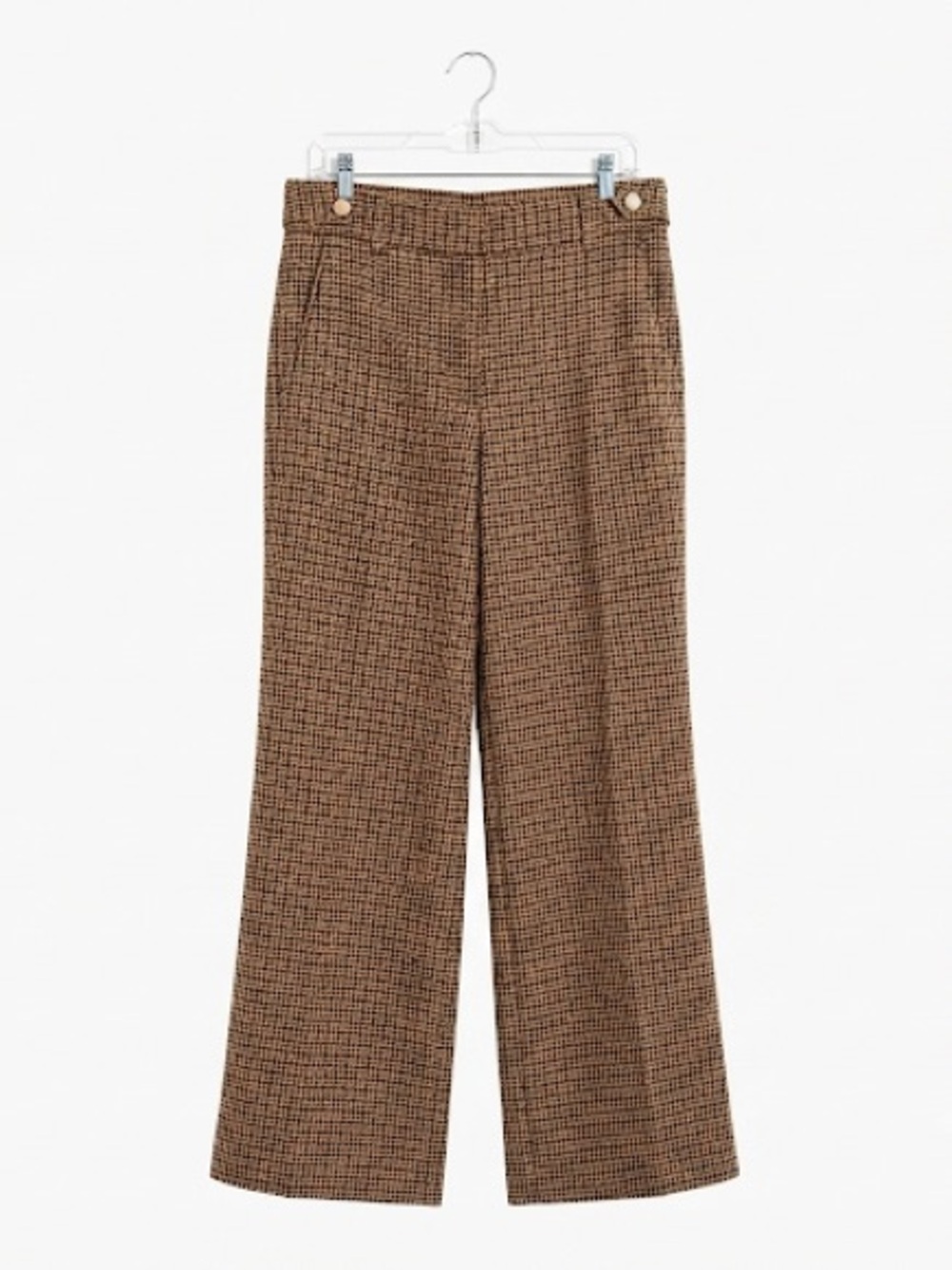 Talbots Houndstooth Wide Leg Autumn Trouser Pants Size 8 Preppy Grandpa Slacks